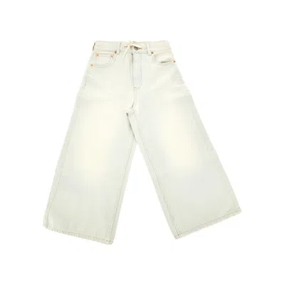 Mm6 Maison Margiela Ide Leg Jeans With Drawstring Kids In Blue