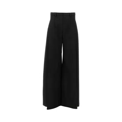 Mm6 Maison Margiela Ide Pants With Tuck Effect In Black