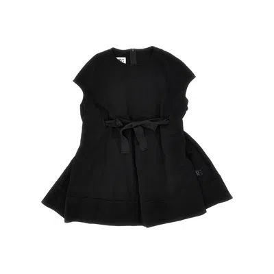 Mm6 Maison Margiela Ilano Stitch Mini Dress With Belt Kids In Black