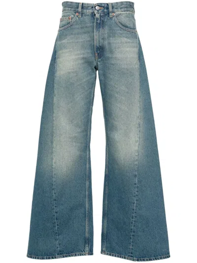 Mm6 Maison Margiela Indigo Blue Wide-leg Jeans