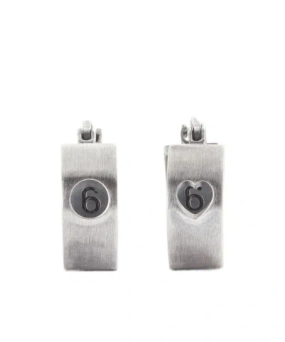 Mm6 Maison Margiela Industrial Earrings In Gray