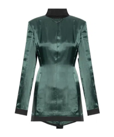 Mm6 Maison Margiela Inner And Outer Lapel Casual Jacket In Green