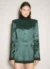 Mm6 Maison Margiela Inner And Outer Lapel Casual Jacket In Green