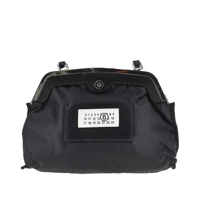 Mm6 Maison Margiela Inside-out Nylon Clutch In Black