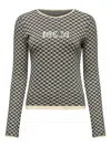 Mm6 Maison Margiela Intarsia-knit Long-sleeve T-shirt In Gray