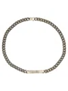 Mm6 Maison Margiela Interlocking Brass Chain Necklace With Polished Finish In Metallic