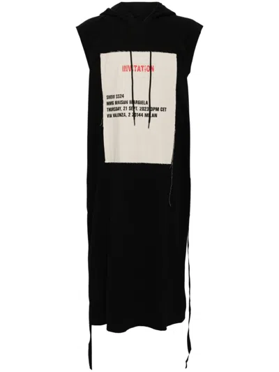 Mm6 Maison Margiela Invitation-patch Cotton Hooded Veat In Black