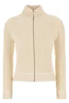 Mm6 Maison Margiela Ivory Cotton Blend Cardigan
