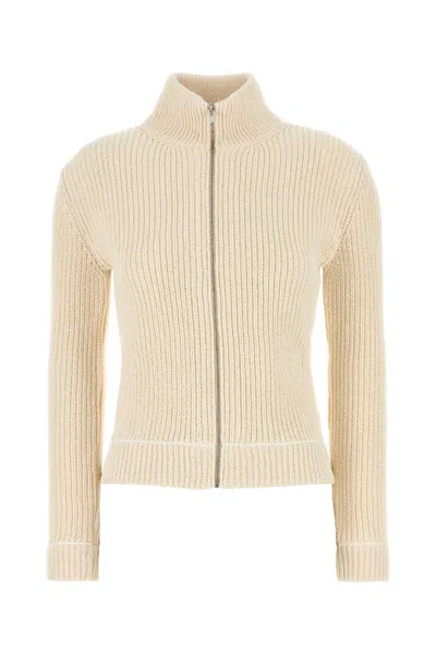 MM6 MAISON MARGIELA IVORY COTTON BLEND CARDIGAN