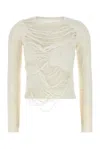 Mm6 Maison Margiela Ivory Cotton Blend Sweater