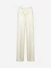 Mm6 Maison Margiela Ivory Light Wool Blend Tailored Trousers
