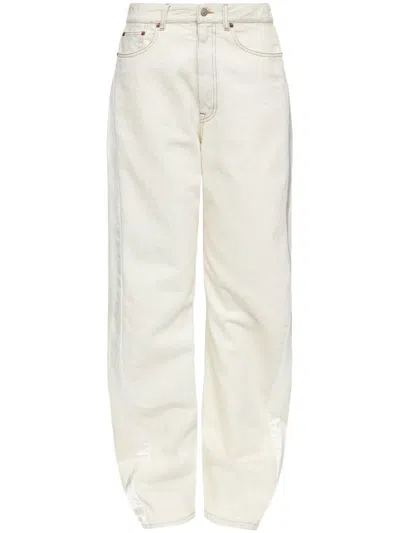 MM6 MAISON MARGIELA IVORY WHITE COTTON JEANS