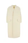 Mm6 Maison Margiela Wool Blend Coat With Dropped Shoulders In Neutral