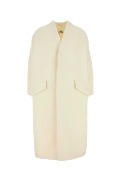 MM6 MAISON MARGIELA MM6 MAISON MARGIELA IVORY WOOL BLEND COAT