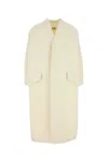 Mm6 Maison Margiela Ivory Wool Blend Coat