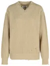 Mm6 Maison Margiela Wool Blend Sweater With Distressed Effect In Brown