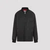 Mm6 Maison Margiela Black Stand-up Ribbed Collar Jacket In Black