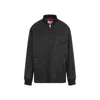 Mm6 Maison Margiela Black Stand-up Ribbed Collar Jacket In Black