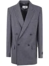 Mm6 Maison Margiela Virgin Wool Blazer In Gray