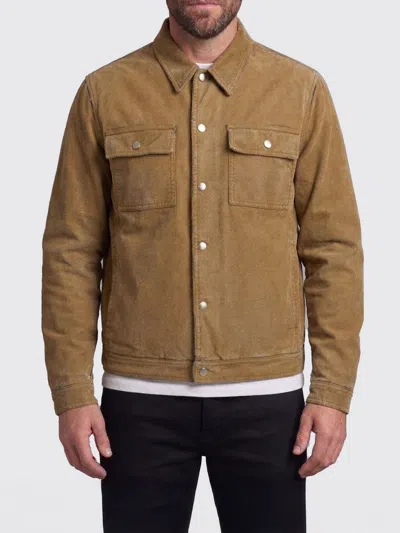 Mm6 Maison Margiela Flock Denim Trucker Jacket Sand In Brown