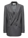Mm6 Maison Margiela Mm6 By Maison Margiela Double-breasted Medium Grey Jacket With Elegant Tailoring