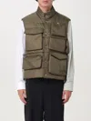 Mm6 Maison Margiela Padded Mandarin Collar Cargo Jacket In Kaki