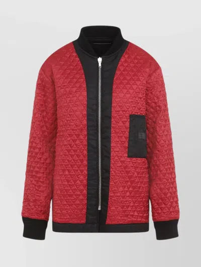 Mm6 Maison Margiela Jacket Quilted Texture Zipped Pockets In Red