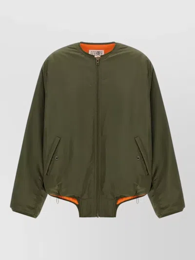 Mm6 Maison Margiela Jacket Side Pockets Elastic Cuffs Drawstring Hem In Green