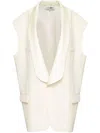 Mm6 Maison Margiela Wool Sleeveless Longline Vest With Shawl Collar
