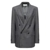 Mm6 Maison Margiela Mm6 By Maison Margiela Double-breasted Medium Grey Jacket With Elegant Tailoring