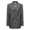 Mm6 Maison Margiela Mm6 By Maison Margiela Double-breasted Medium Grey Jacket With Elegant Tailoring