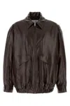 Mm6 Maison Margiela Collared Jacket Elasticated Hem Front Pockets In Brown