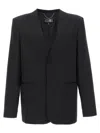 Mm6 Maison Margiela Black Single-breasted Jacket In Wool Blend In Black