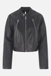 Mm6 Maison Margiela Leather Jacket In Black