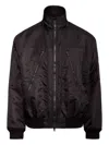 Mm6 Maison Margiela Black Polyamide Utility Jacket With Modern Silhouette In Black
