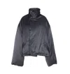 Mm6 Maison Margiela High Collar Down Jacket Featuring Pockets In Black