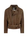 Mm6 Maison Margiela Biker Jacket Puffer Jackets Brown In Brown
