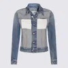 Mm6 Maison Margiela Casual Jacket With Long Sleeves And Contrast Panels In Blue
