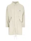 Mm6 Maison Margiela Logo Patch Drawstring Waist Coat In White