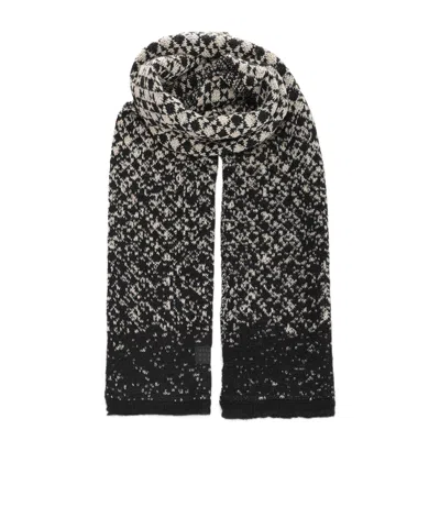 Mm6 Maison Margiela Jacquard-knit Scarf In Black