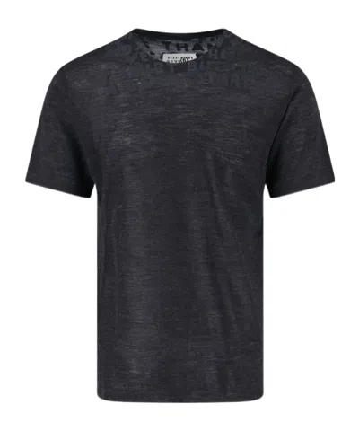 Mm6 Maison Margiela Jacquard Printed Crewneck T-shirt In Black
