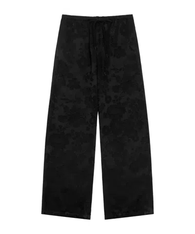 Mm6 Maison Margiela Jacquard Trousers In Black