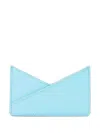 Mm6 Maison Margiela Blue Triangle 6 Card Holder In Blue