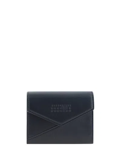 Mm6 Maison Margiela Japanese 6 Logo Embossed Wallet In Black