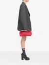 Mm6 Maison Margiela Jappo Rectangular Clutch Textured Leather Handle In Red