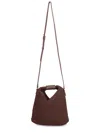 Mm6 Maison Margiela Triangular Design Crossbody Bag With Adjustable Strap In Brown