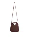 Mm6 Maison Margiela Triangular Design Crossbody Bag With Adjustable Strap In Brown