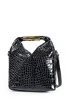 Mm6 Maison Margiela Japanese Croc Print Small Bag In Black