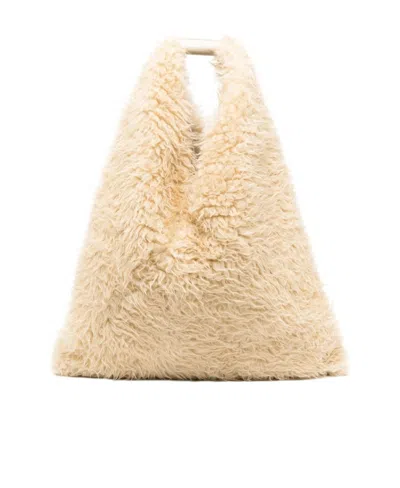Mm6 Maison Margiela Japanese Faux-fur Shoulder Bag In Nude