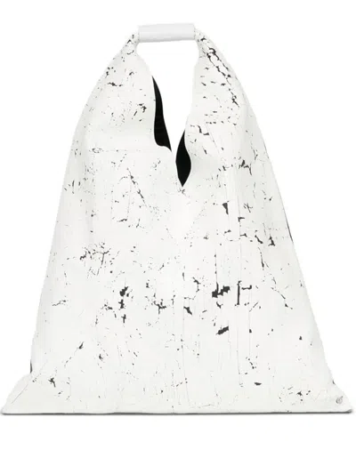 Mm6 Maison Margiela Japanese Leather Handbag In White